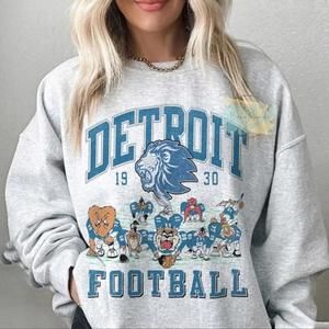 Detroit Retro 1930 Looney Tunes Football Sweatshirt